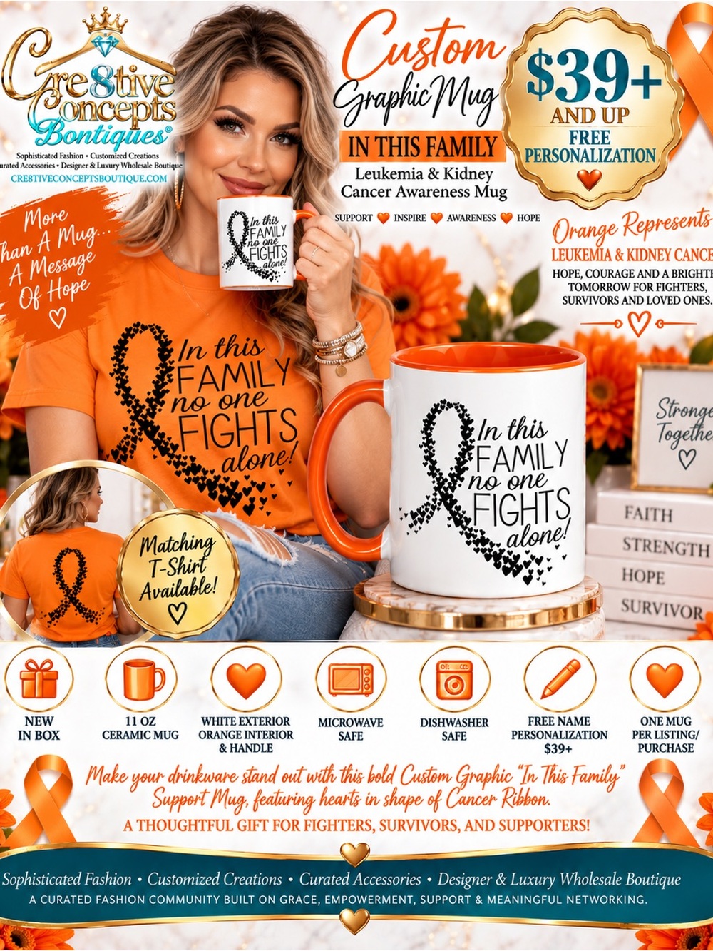 Custom “In This Family” Leukemia & Kidney Cancer Support - 11oz Ceramic Mug